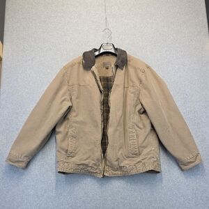 Vintage Distressed Workwear Jacket Duck Canvas Blanket Lined Grunge Chore Coat